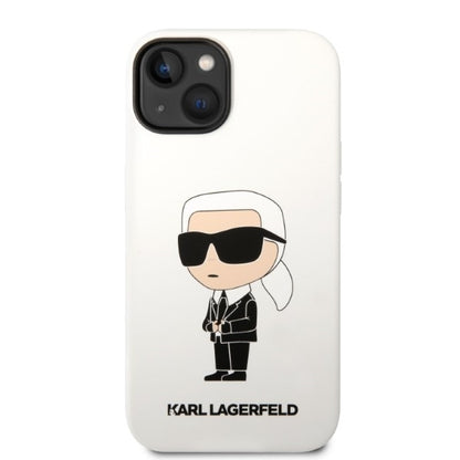 Fodral för Apple iPhone 14 Plus, Karl Lagerfeld, Silicone Ikonik Karl, Vit