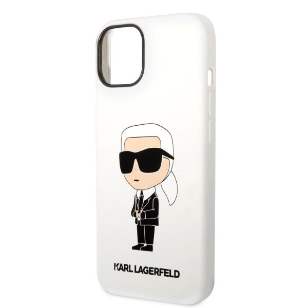 Fodral för Apple iPhone 14 Plus, Karl Lagerfeld, Silicone Ikonik Karl, Vit