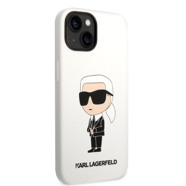 Fodral för Apple iPhone 14 Plus, Karl Lagerfeld, Silicone Ikonik Karl, Vit
