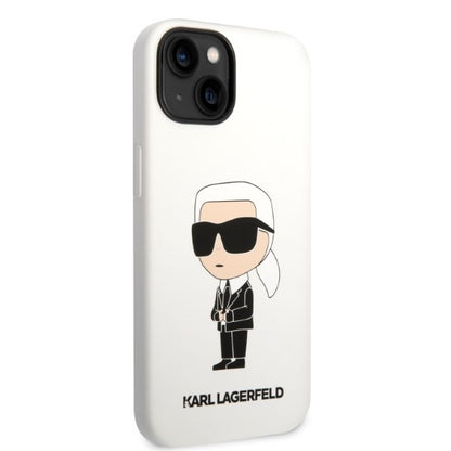 Fodral för Apple iPhone 14 Plus, Karl Lagerfeld, Silicone Ikonik Karl, Vit