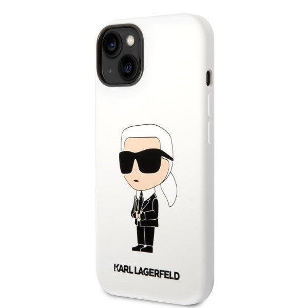 Fodral för Apple iPhone 14 Plus, Karl Lagerfeld, Silicone Ikonik Karl, Vit