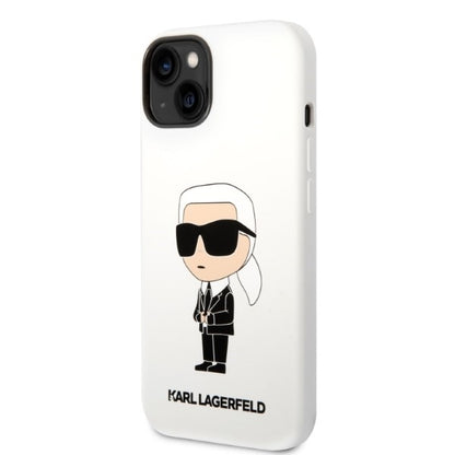 Fodral för Apple iPhone 14 Plus, Karl Lagerfeld, Silicone Ikonik Karl, Vit