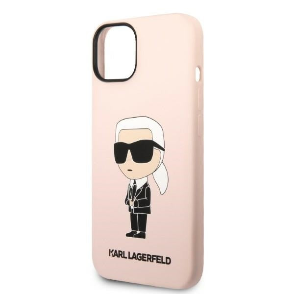 Skyddsfodral för Apple iPhone 14 Plus, Karl Lagerfeld, Silicone Ikonik Karl, Rosa