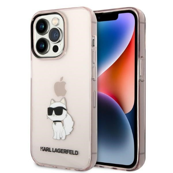 Fodral för Apple iPhone 14 Pro, Karl Lagerfeld, Ikonik Choupette, Rosa
