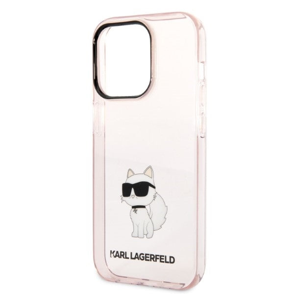 Fodral för Apple iPhone 14 Pro, Karl Lagerfeld, Ikonik Choupette, Rosa