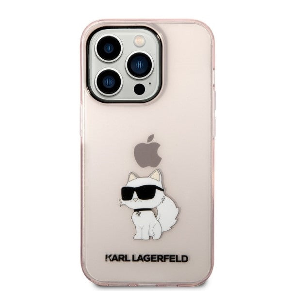 Fodral för Apple iPhone 14 Pro, Karl Lagerfeld, Ikonik Choupette, Rosa