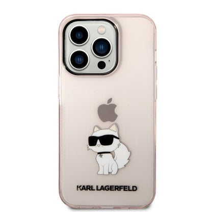 Fodral för Apple iPhone 14 Pro, Karl Lagerfeld, Ikonik Choupette, Rosa