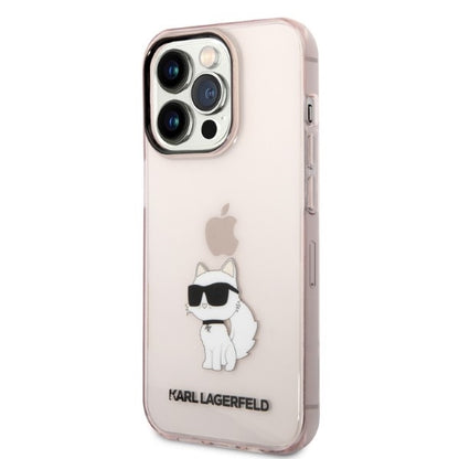 Fodral för Apple iPhone 14 Pro, Karl Lagerfeld, Ikonik Choupette, Rosa