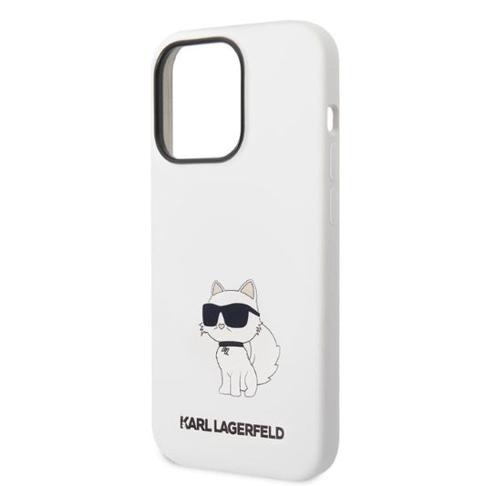 Fodral för Apple iPhone 14 Pro, Karl Lagerfeld, Silicone Choupette, Vit