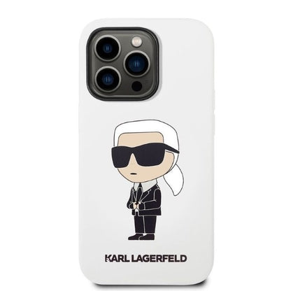 Case for Apple iPhone 14 Pro, Karl Lagerfeld, Ikonik NFT Silicone, White