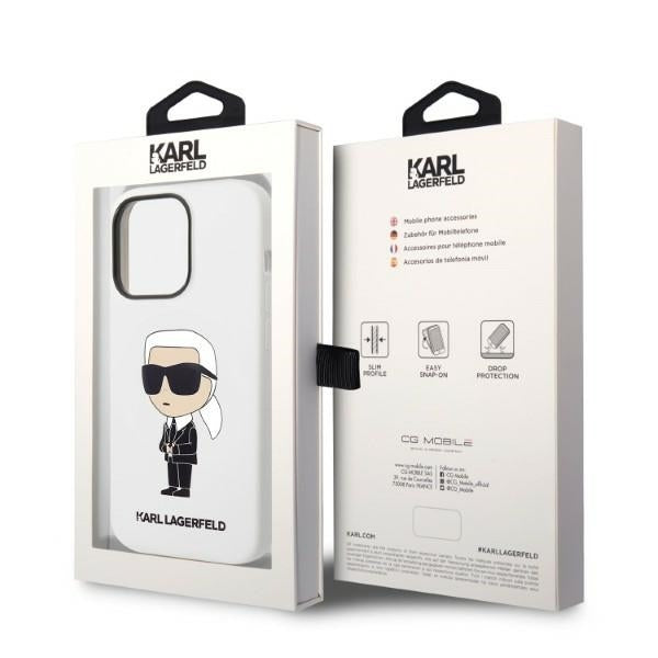 Case for Apple iPhone 14 Pro, Karl Lagerfeld, Ikonik NFT Silicone, White