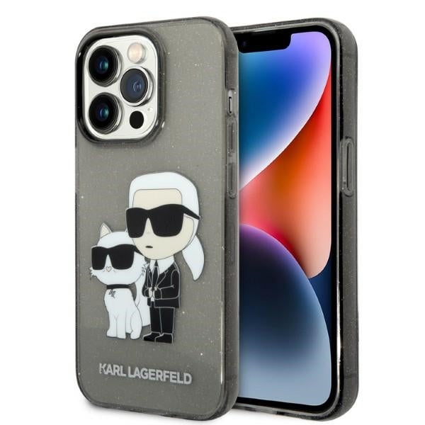 Fodral för Apple iPhone 14 Pro Max, Karl Lagerfeld, Glitter Karl & Choupette, Svart