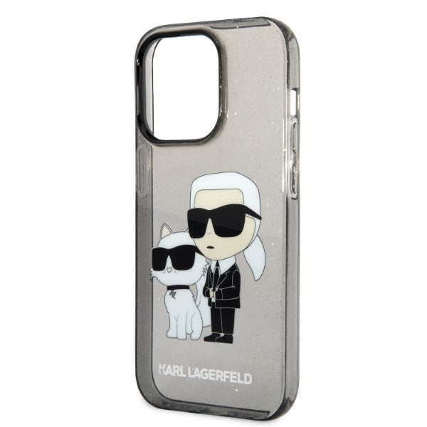 Fodral för Apple iPhone 14 Pro Max, Karl Lagerfeld, Glitter Karl & Choupette, Svart