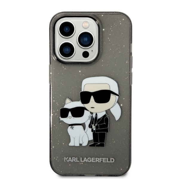 Fodral för Apple iPhone 14 Pro Max, Karl Lagerfeld, Glitter Karl & Choupette, Svart