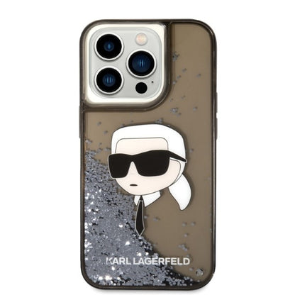 Fodral för Apple iPhone 14 Pro Max, Karl Lagerfeld, Glitter Karl's Head, Svart