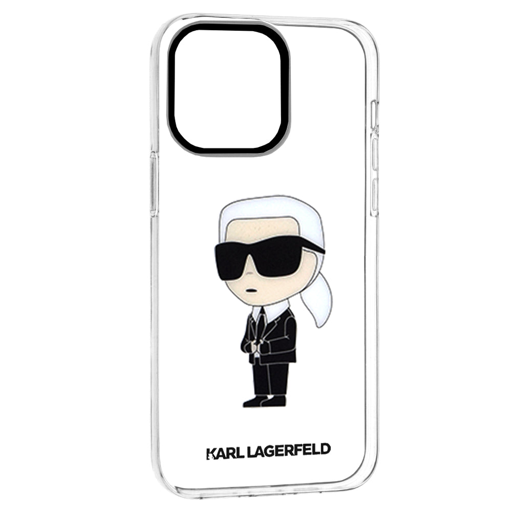 Skyddsfodral för Apple iPhone 14 Pro Max, Karl Lagerfeld, Ikonik Karl, Transparent