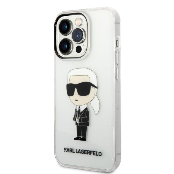 Skyddsfodral för Apple iPhone 14 Pro Max, Karl Lagerfeld, Ikonik Karl, Transparent