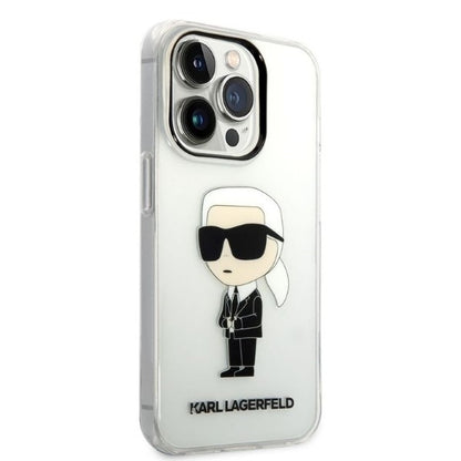 Skyddsfodral för Apple iPhone 14 Pro Max, Karl Lagerfeld, Ikonik Karl, Transparent