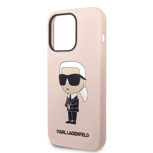 Fodral för Apple iPhone 14 Pro Max, Karl Lagerfeld, Silicone Ikonik NFT, Rosa