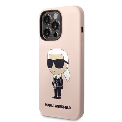 Fodral för Apple iPhone 14 Pro Max, Karl Lagerfeld, Silicone Ikonik NFT, Rosa