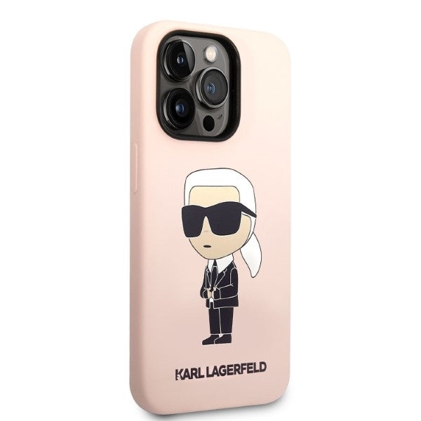 Fodral för Apple iPhone 14 Pro Max, Karl Lagerfeld, Silicone Ikonik NFT, Rosa