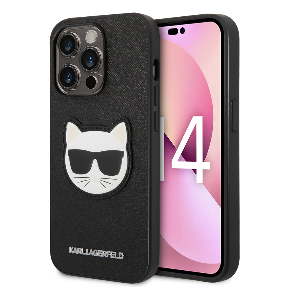 Fodral för Apple iPhone 14 Pro Max, Karl Lagerfeld, Saffiano Choupette's Head, Svart