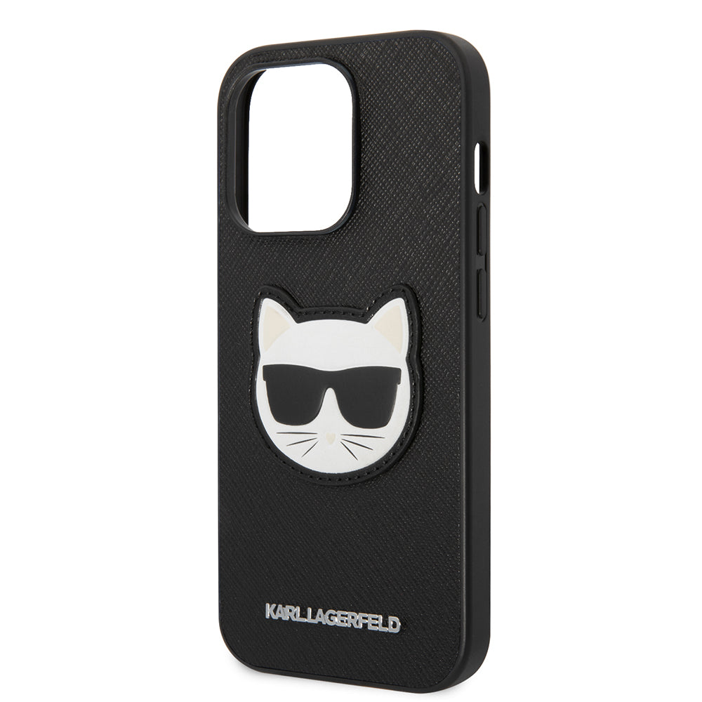 Fodral för Apple iPhone 14 Pro Max, Karl Lagerfeld, Saffiano Choupette's Head, Svart