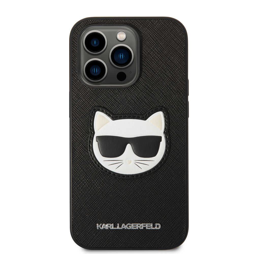 Fodral för Apple iPhone 14 Pro Max, Karl Lagerfeld, Saffiano Choupette's Head, Svart