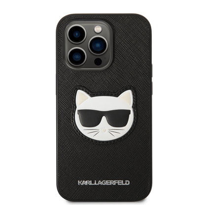 Fodral för Apple iPhone 14 Pro Max, Karl Lagerfeld, Saffiano Choupette's Head, Svart