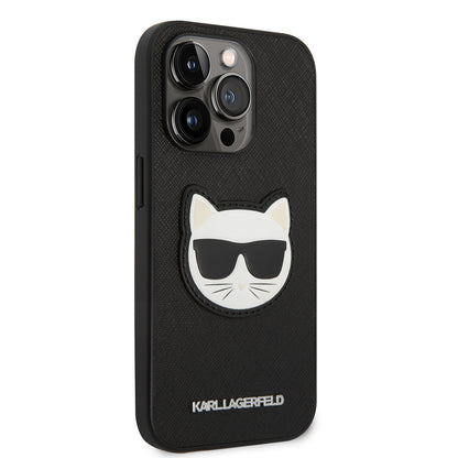 Fodral för Apple iPhone 14 Pro Max, Karl Lagerfeld, Saffiano Choupette's Head, Svart