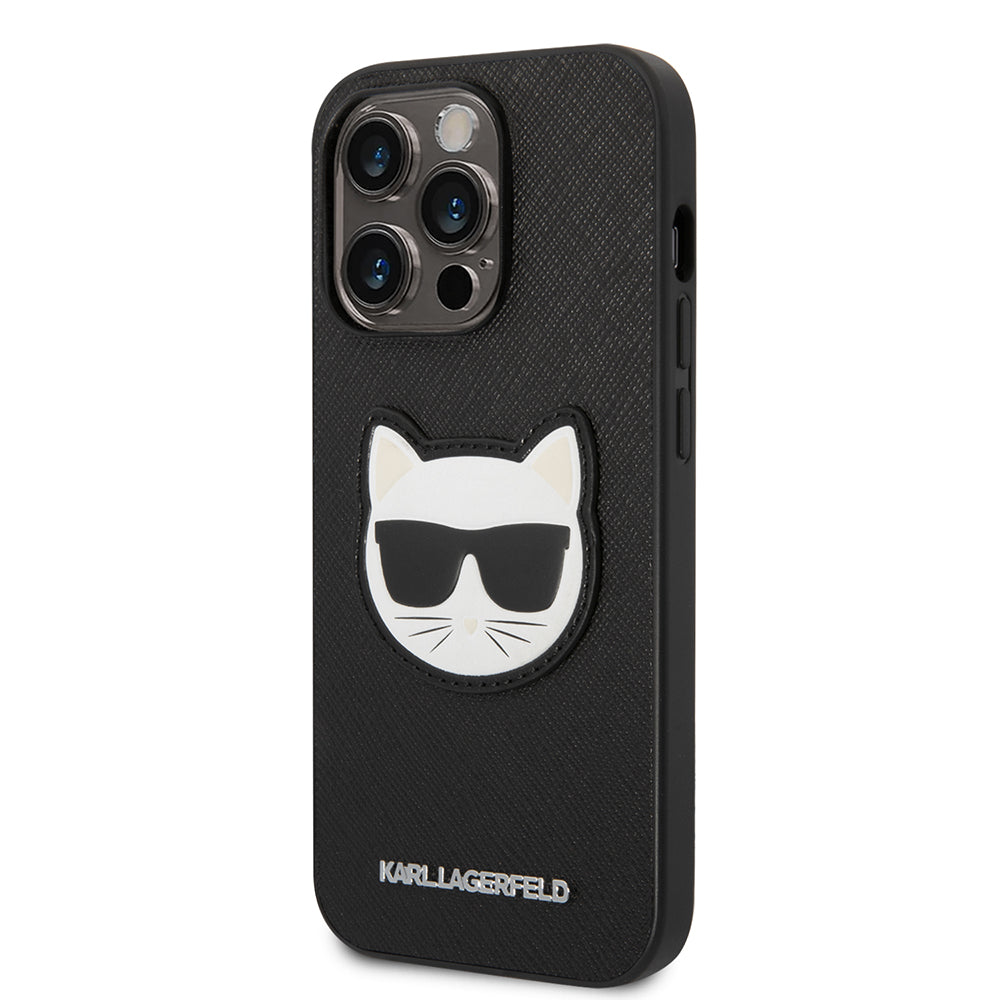 Fodral för Apple iPhone 14 Pro Max, Karl Lagerfeld, Saffiano Choupette's Head, Svart