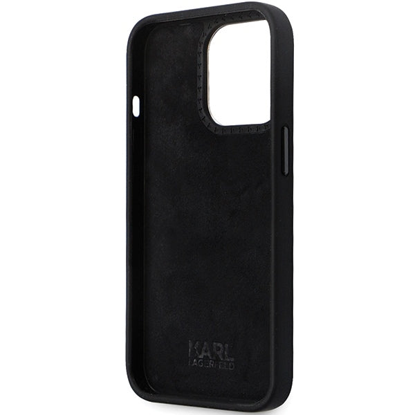 Case for Apple iPhone 14 Pro Max, Karl Lagerfeld, Silicone Choupette Metal, Black