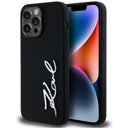 Case for Apple iPhone 14 Pro Max, Karl Lagerfeld, Silicone Script, Black