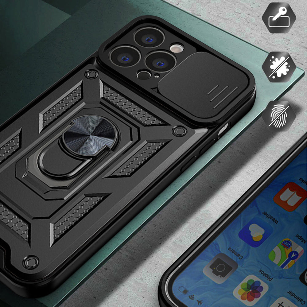 Fodral för Apple iPhone 14 Pro Max, Techsuit, CamShield, Svart