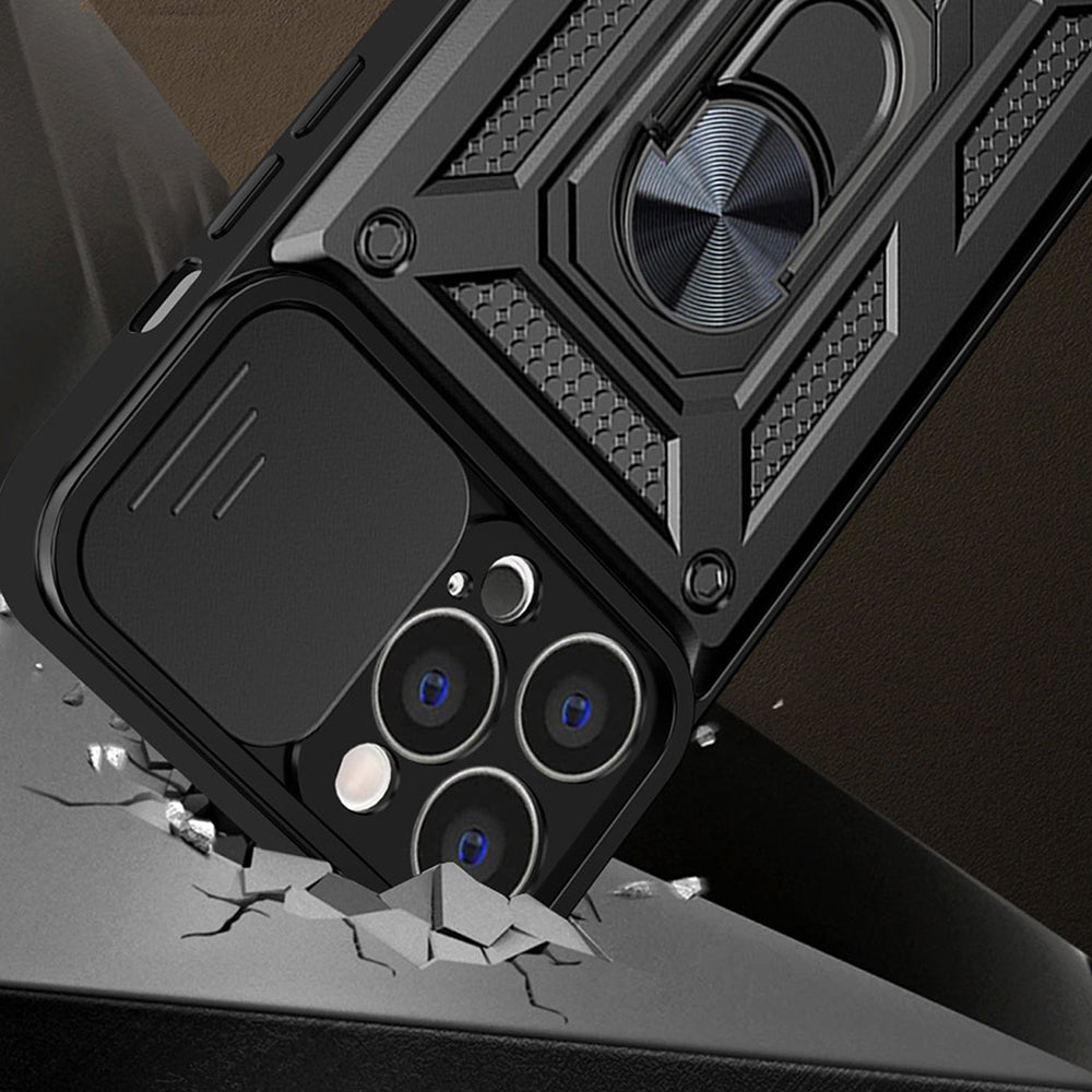 Fodral för Apple iPhone 14 Pro Max, Techsuit, CamShield, Svart