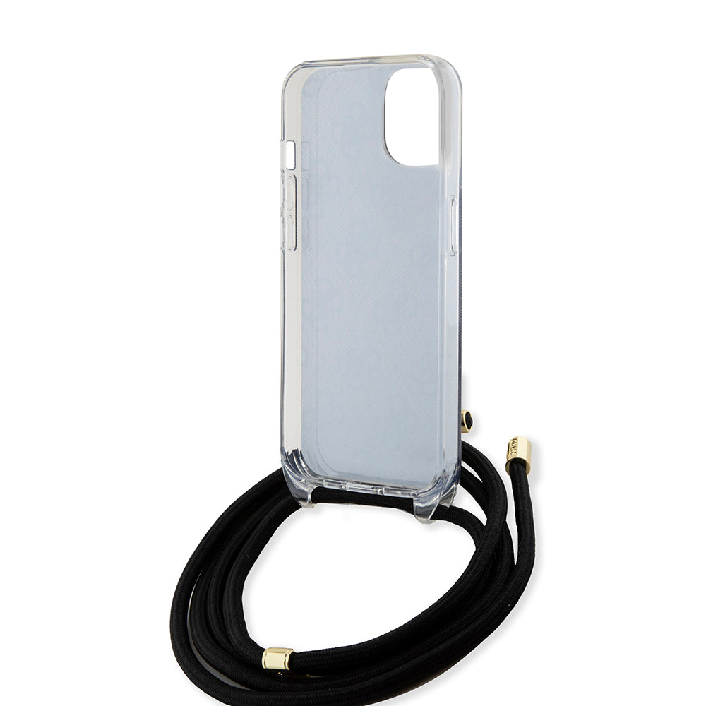 Fodral för Apple iPhone 15, Guess, 4G IML Printed Crossbody, Svart
