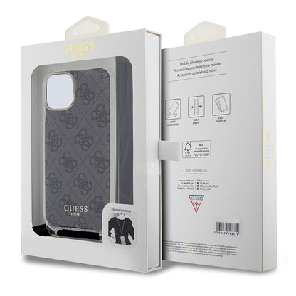 Fodral för Apple iPhone 15, Guess, 4G IML Printed Crossbody, Svart