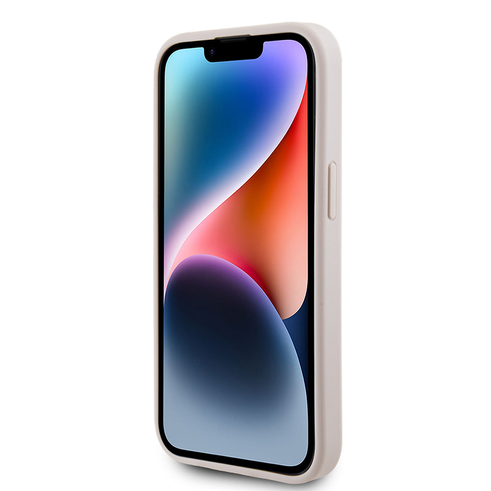 Skyddsfodral för Apple iPhone 15, Guess, 4G Metal Gold Logo, Rosa