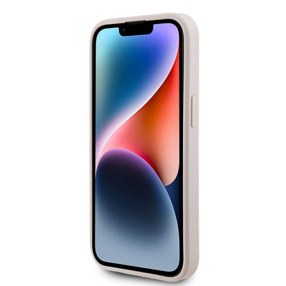 Skyddsfodral för Apple iPhone 15, Guess, 4G Metal Gold Logo, Rosa