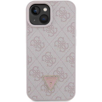Fodral för Apple iPhone 15, Guess, 4G Triangle Strass, Rosa