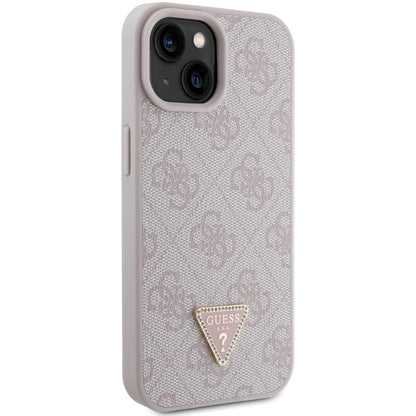 Fodral för Apple iPhone 15, Guess, 4G Triangle Strass, Rosa