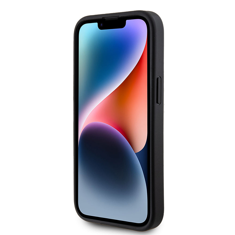 Case for Apple iPhone 15, Guess, Glitter Big 4G Script, Black