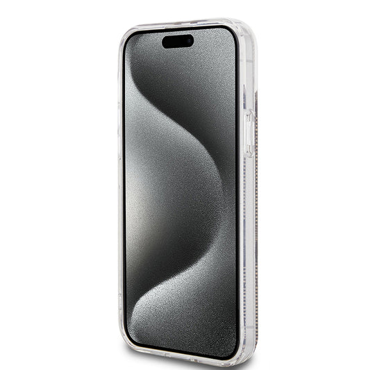 Skyddsfodral för Apple iPhone 15 Plus, Guess, IML 4G Gold Stripe, Brun