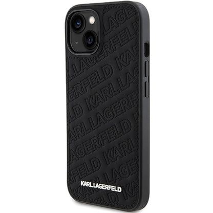 Fodral för Apple iPhone 15 Plus, Karl Lagerfeld, Diagonal Quilted K Pattern, Svart
