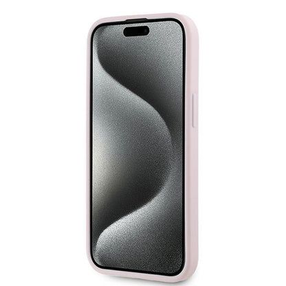 Fodral för Apple iPhone 15 Plus, Karl Lagerfeld, Diagonal Quilted Script, Rosa