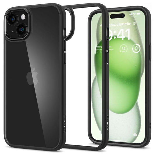 Skyddsfodral för Apple iPhone 15 Plus, Spigen, Ultra Hybrid, Mattsvart