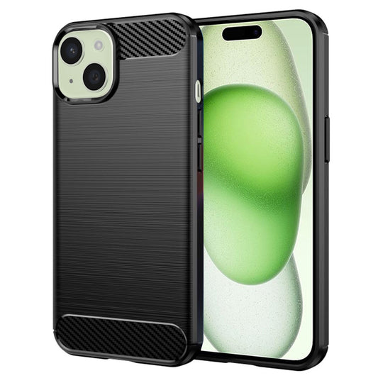 Fodral för Apple iPhone 15 Plus, Techsuit, Kolfiber, Svart