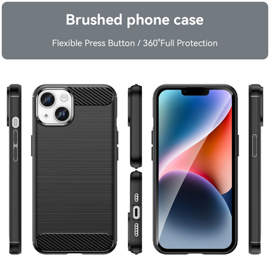 Fodral för Apple iPhone 15 Plus, Techsuit, Kolfiber, Svart