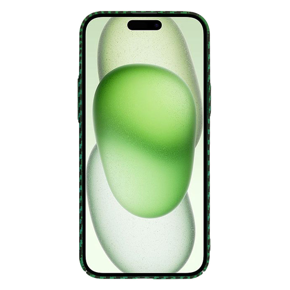 Fodral för Apple iPhone 15 Plus, Techsuit, Carbonite FiberShell, Grön