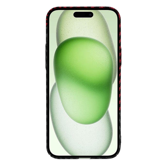 Fodral för Apple iPhone 15 Plus, Techsuit, Carbonite FiberShell, Svart Röd